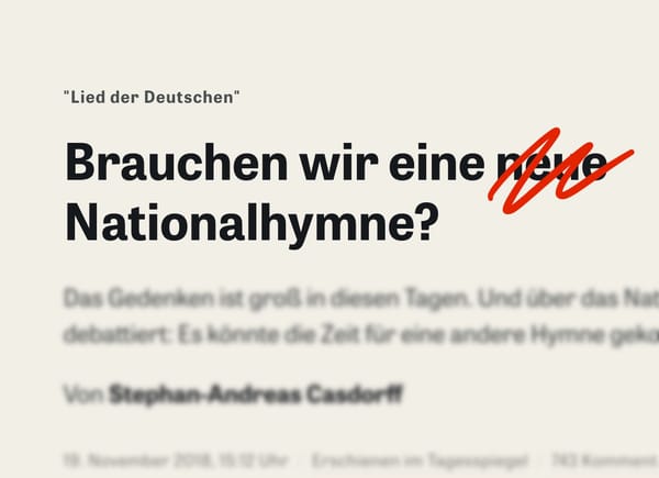 BRAUCHEN WIR EINE NATIONALHYMNE?